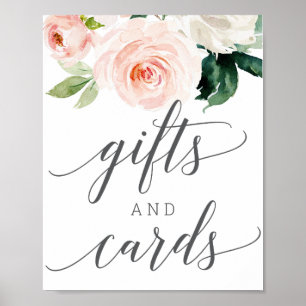 Errötende Blüten Geschenke und Karten Schild