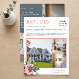 Errötende Blütenliste Grauer Immobilienmakler Flyer