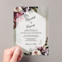 Errötende botanische Acryl-Hochzeitseinladung