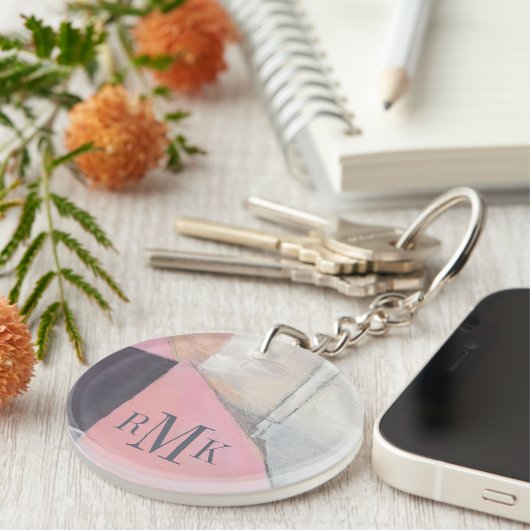 Errötende Braut des Monogramm-| Schlüsselanhänger (Vorderseite rechts)