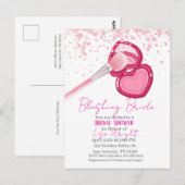 Errötende Braut Hochzeitseinladung  Postkarte (Vorne/Hinten)