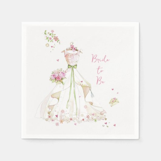 Errötende Braut in Blüte Serviette (Vorderseite)