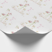 Errötende Braut in voller Blütenpracht Braut in sp Geschenkpapier (Ecke)
