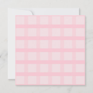 Errötende Braut und Teerose Pink Gingham-Muster Karte