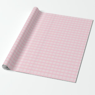 Errötende Braut und Teerose Rosa Gingham-Muster Geschenkpapier