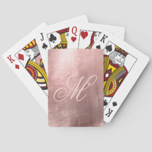 Errötende Fancy-Monogramm glänzende falsche Roségo Spielkarten