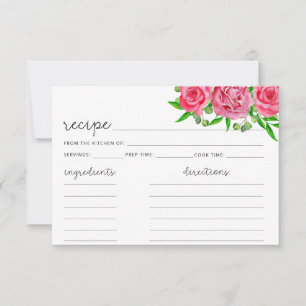 Errötende Floral-Rezeptkarte