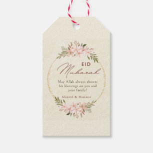 Errötende Florale Eid Mubarak Geschenkkarte Elegan Geschenkanhänger