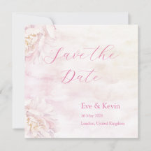 Errötende Florale "Save the Date"-Karte – Aquarell