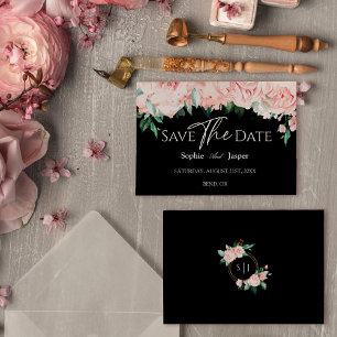 Errötende Florale Schwarze Hochzeitsflachschuhe Sa Save The Date