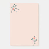 Errötende Florale Teal Botanik Post-it Klebezettel (Vorderseite)