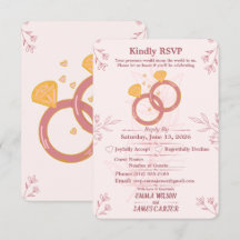 Errötende Florale Verlobungs-RSVP-Karte Editierbar