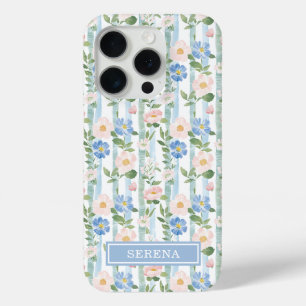 Errötende Florale Wasserfarben Gestreifte Personal Case-Mate iPhone Hülle
