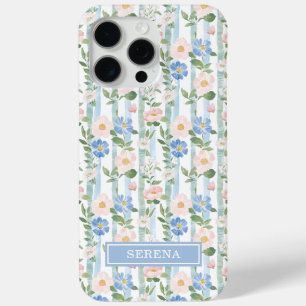Errötende Florale Wasserfarben Gestreifte Personal Case-Mate iPhone Hülle