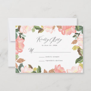 Errötende Frühlingsblumen Hochzeits-RSVP-Karte RSVP Karte