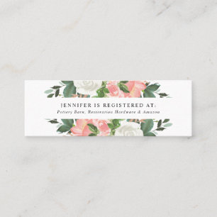 Errötende Frühlingsblumen Hochzeitsgeschenkelist Mini Visitenkarte