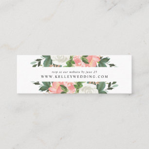Errötende Frühlingsblumen Hochzeitswebsite RSVP- Mini Visitenkarte