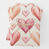 Errötende Herzen Geschenkpapier Set (Beispiel)