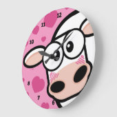 Errötende Kuh mit Liebe Herzen Große Wanduhr (Winkel)