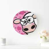 Errötende Kuh mit Liebe Herzen Große Wanduhr (Zuhause)