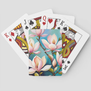 Errötende Magnolienblüten Spielkarten