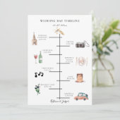 Errötende Navy Blumen Hochzeit Zeitplan Programm (Stehend Vorderseite)