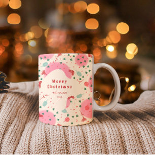 Errötende Ornamente & Strümpfe – Retro-Weihnachten Zweifarbige Tasse