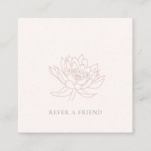 ERRÖTENDE PINK ROSÉGOLD LOTUS BLUMENFREUNDIN WERBE QUADRATISCHE VISITENKARTE