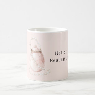 Errötende Rosa Handtasche Perlen Kaffeetasse