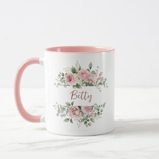 Errötende Rosa Rose Benutzername Tasse (Links)