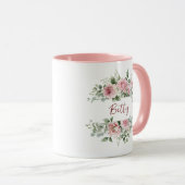 Errötende Rosa Rose Benutzername Tasse (VorderseiteRechts)