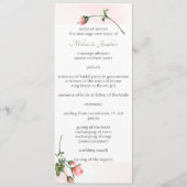 Errötende rosa Rosen Blumen Hochzeitsprogramm Programm (Vorderseite)
