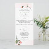 Errötende rosa Rosen Blumen Hochzeitsprogramm Programm (Stehend Vorderseite)
