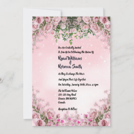 - Errötende Rose Florale Hochzeitseinladung Einladung