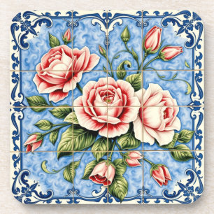 errötende Rosen des Lissabon Untersetzers Getränkeuntersetzer