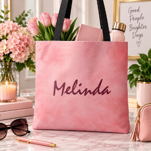 Errötende Schönheit Eleganter Rosa Name Tasche