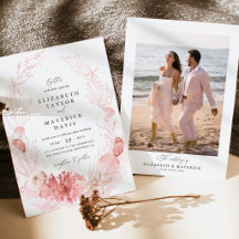 Errötende Strandküsten-Muschel-Foto-Hochzeit