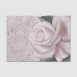 Errötende Weiße Rose Glam Moderner Marmor Junggese Seidenpapier