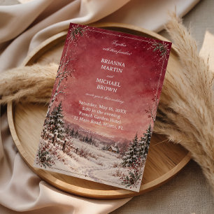 Errötende Winterlandschaft Schnee Romantik Einladung