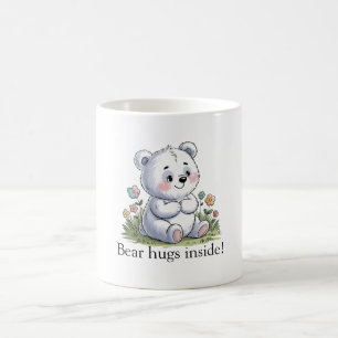 Errötender Bär in einem Blumengarten Kaffeetasse
