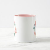 Errötender Blumenkranz Monogramm Kaffeetasse (Zentrum)
