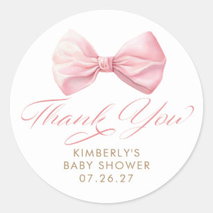 Errötender Bogen Elegantes Mädchen Baby Shower Dan Runder Aufkleber