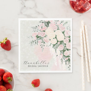 Errötender Bogen und Rosen-Wisteria-Strauß  Serviette