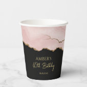 Errötender Champagner Gold Glitter Abstrakte Aquar Pappbecher (Rückseite)