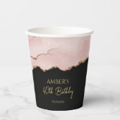 Errötender Champagner Gold Glitter Abstrakte Aquar Pappbecher (Vorderseite)