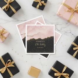 Errötender Champagner Gold Glitter Abstrakte Aquar Serviette