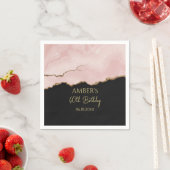 Errötender Champagner Gold Glitter Abstrakte Aquar Serviette (Beispiel)