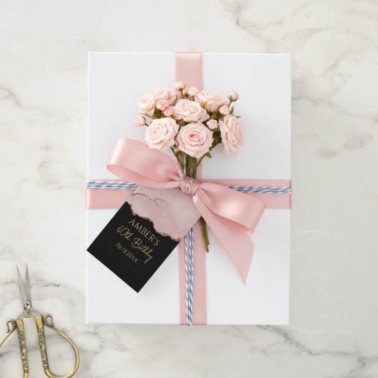 Errötender Champagner Gold Glitter Abstrakte Wasse Geschenkanhänger