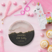 Errötender Champagner Gold Glitter Abstrakte Wasse Pappteller (Party)