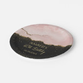 Errötender Champagner Gold Glitter Abstrakte Wasse Pappteller (Schrägansicht)